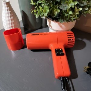 Vintage Son of a Gun by Clairol Hair Dryer 1400 Watts Bright Orange